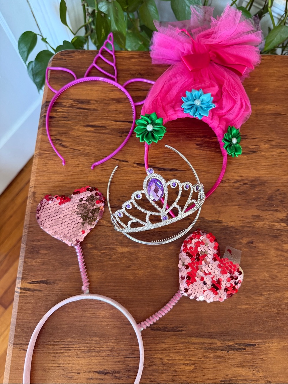 Girls' Pink Sequin & Tulle Headband Set - Fun Kids Accessories